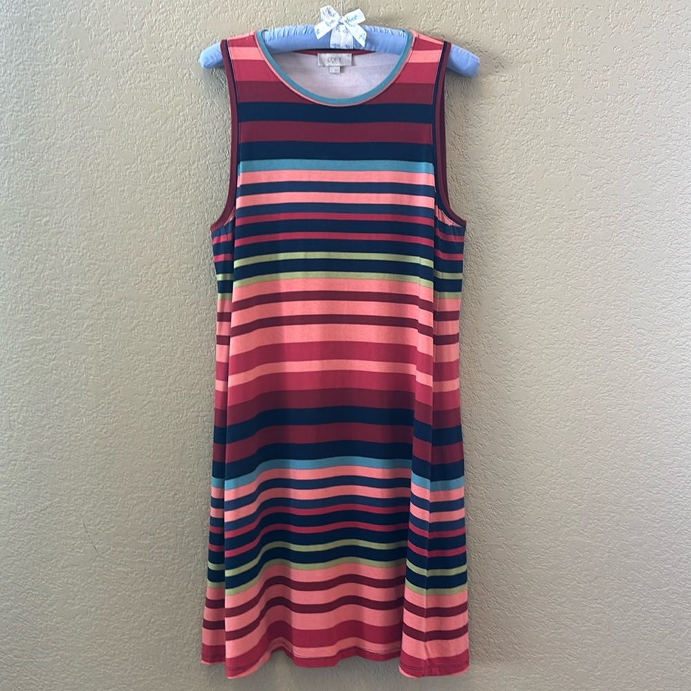 LOFT Outlet Striped Sleeveless Swing Dress, Sz XL, So fun for summer!